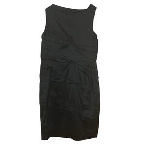 Suzi Chin for Maggy Boutique Elegant Black One Shoulder Midi Dress Size 8p